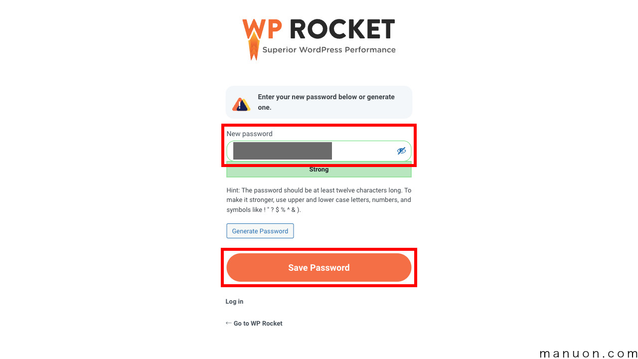 WordPressプラグイン「WP Rocket」のパスワードリセット入力